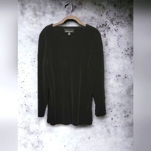 Briggs New York Faux Velvet Long Sleeve  Shirt